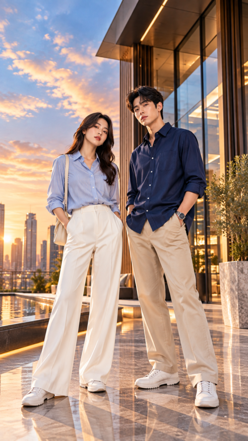 Golden Hour Plaza Editorial Casual Shirts