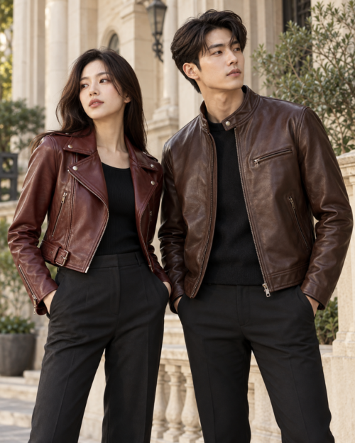 Korean Models in Premium Leather Jackets Leather Jackets