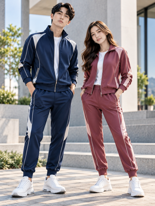 Modern Athleisure Duo in Sunlit Plaza Tracksuits & Joggers