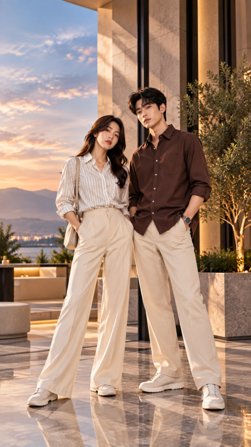 Modern Terrace Fashion Portrait Casual Shirts