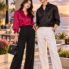 Sunset Resort Fashion Couple Casual Shirts
