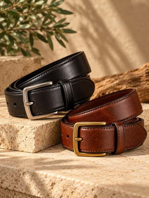 Warm Leather Belts on Stone Leather Accessories